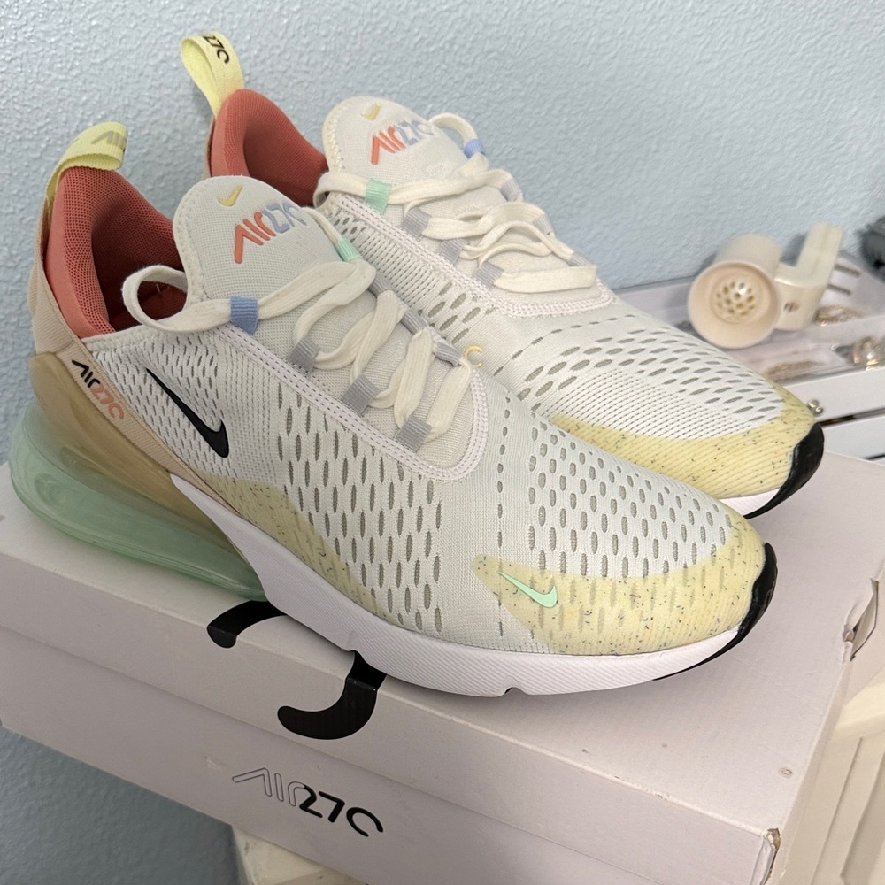 Nike Air Max 270 - White, Yellow, Mint, and Coral